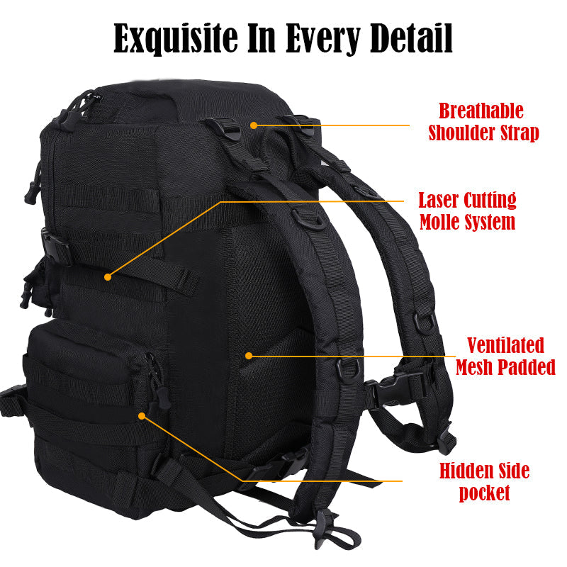 Outdoor-Rucksack für Reisen, Wandern und Camping mit mehreren Fächern
