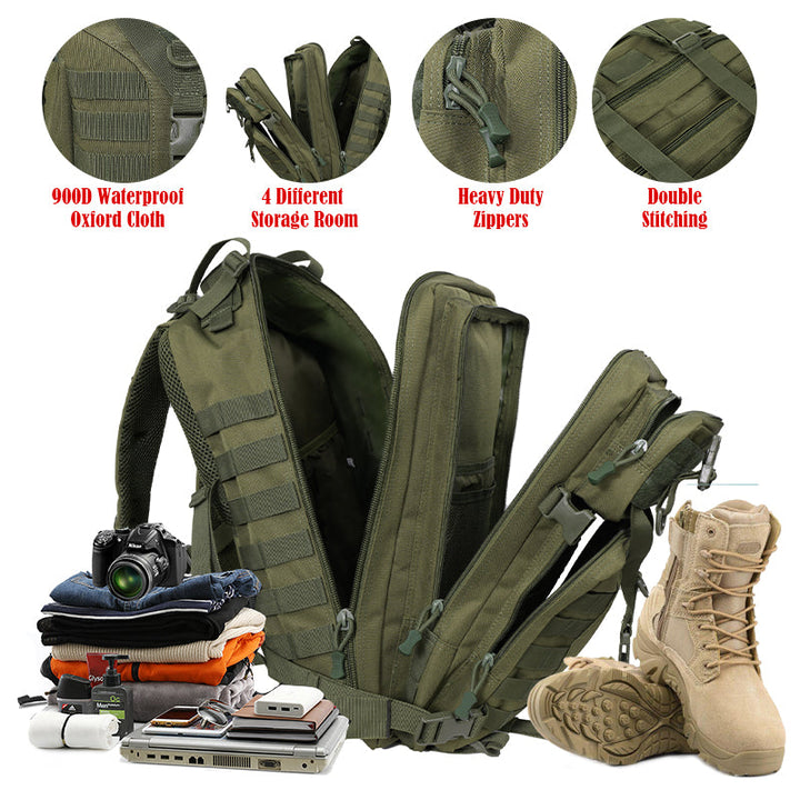 Outdoor-Rucksack für Reisen, Wandern und Camping mit mehreren Fächern